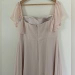 Azazie  Square Neck ￼bridesmaid Dress In Rose Petal, Flutter Sleeve Size A14 Photo 3
