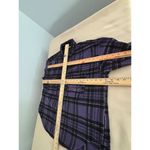 Disney  Marvel Flannel Shirt Womens L Purple Plaid Black Panther Wakanda Forever Photo 9