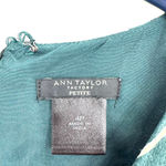 Ann Taylor  petite size 4 high neck‎ short sleeve floral dress teal purple Photo 6