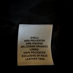 Halogen Blazer Micro Plaid Leather Trim Lined Long Sleeve Collared Gray Black 4 Photo 2