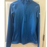 Nike Pro Pullover Top Womens XS Dri Fit Blue AOP 1/2 Zip Long Sleeve Geometric Photo 0