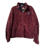 Pendleton  Burgandy Sherpa pull over pleaid wool accents L Photo 0
