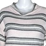 J Jill Sweater Women XS Pink Gray White Stripe Cowl Office Casual Versatile Photo 4