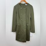 Nanette Lepore NEW ! Olive Double-Breasted Trench Coat Photo 4
