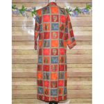 Panchi Indian Pakistani Kurta Tunic Dress 3/4 Sleeve Size M Color Block Flannel Red Size M Photo 6