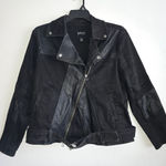 Buffalo David Bitton Black Denim & Faux Leather Jacket Size XL Photo 0