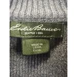 Eddie Bauer  Sweater Womens 2XL Tall Gray Full Zip Ribbed Mock Neck 100% Cotton Photo 2
