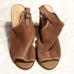 Kelsi Dagger  Mason Tan Perforated Block Heel Open Toe Sandal Buckle Size 8.5 Photo 2