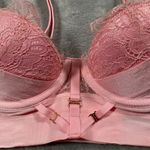 Honey Birdette Belinda Bra 34B Pink Push Up Demi Cup Lace Shimmer Boudoir Size undefined Photo 5