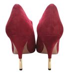 Pour La Victoire  " Vive" Red Kid Suede Open-Toe Booties Photo 3