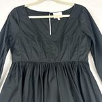 Cinq à Sept Cinq a Sept Arabella Top Size Medium Black Boned Bodice Cotton Peplum Photo 2