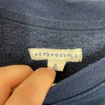 Aeropostale EUC  women’s navy blue fleece lined cropped decal comfy sweatshirt M‎ Photo 3