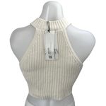 ZARA NEW White Jeweled Rhinestone Rib Knit Sleeveless Crop Sweater Tank Top Sz S Photo 1