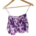 IRO  Minak Sleeveless Ruffle Crop Top Purple Multi Size FR 38 or US 6 Photo 1