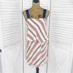ZARA  Nautical Striped Tiered Halter Mini Dress White Red Blue Small Photo 1