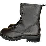 Very G  Conquest Ankle Boots Black Snakeskin Block Heel Lace Up Women’s Size 11 Photo 1