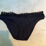 Ale By Alessandra  Free Spirit Crochet-Trim Bikini Bottom in Black Photo 2