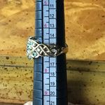 Natural Mint Garnet Sterling Silver 18k Yellow Gold Vermeil Ring Size 7 Green Photo 6