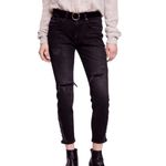 Free People About a Girl Ripped Vintage Style Skinny Stretch Jeans Black 25 Photo 5