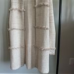 Chico's Beige Textured Fringe Open-Front Knit Cardigan Size 2 / 12 Photo 5