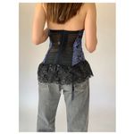 Frederick's of Hollywood Y2K Frederick’s of Hollywood bustier in purple with black lace ruffles size 34 Photo 5