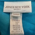 Jones New York  Ocean Blue 100% Linen Casual Button-Down Shirt Blouse Size Medium Photo 6