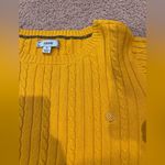 IZOD Women's  golden yellow cable knit sweater Photo 1