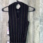 Flaw/City Studio XXS Metallic Pin Striped Black Sheath Dress Tulip Style Bottom Photo 8