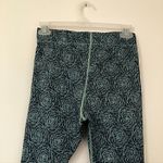 Ivory Ella  Blue Rose Floral Spellout Waistband Cropped or Capri Active Leggings Photo 8