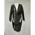 House Of CB  Black Nilda  Long Sleeve Sheer Panel Bodycon Midi Dress new size S Photo 14