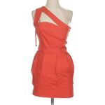 Preen By Thornton Bregazzi One Shoulder Laces Up Mini Dress Red Women Small Photo 2