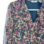 Laura Ashley Vintage Silk Paisley Ruffle Neck Blouse Top Womens Size 8 NWT Photo 14