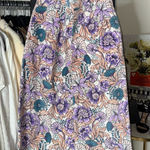 Banjanan Floral Corduroy Midi Skirt With Button Front Detail Womens Small EUC Purple Photo 0