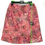 Michele Skirt Womens Sz 10 Damask Red Print Vintage 80s 90s Business Office EUC Pink Photo 3