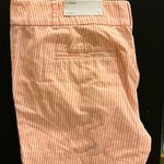 Loft  Coral and White Striped Shorts Photo 0