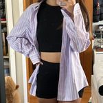 Lands' End Purple Stripped Button Down Shirt Photo 1