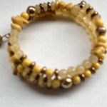 New York & Company Wrap Wrist Beaded Yellow Earth Tone Bracelet Photo 7