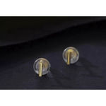 Boutique NEW Women's 14k Gold Plated‎ Dainty Gold Staple Bar Stud Earrings, 3.9mm Photo 3