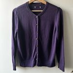 Purple Cardigan Sweater Front Button Size Medium/Large colorblock colorful layer Photo 0