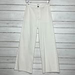 Annie Griffin Anniewear White Wide Leg Jeans High Rise Stretch Denim Raw Hem Size Small Photo 1