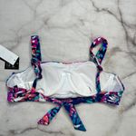 Island Escape Bandeau Underwire Bikini Top Size 8 Navy Blue Floral New Support Photo 2