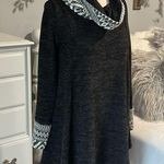 Bellamie  Heather Black Cowl Neck Long Sleeve Dress Shift Winter Womens XS Photo 2