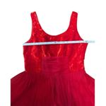Free People  Vibrant Red Crushed Velvet Party Mini Baby Doll Dress Sz 8 Photo 11