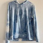 Derek Heart Sweatshirt Womens Medium Hooded Soft Blue Tie Dye Photo 0