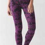 Lululemon Wunder Under Leggings Purple Black Tie Dye High Rise Full Length Sport Photo 0