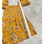 Flynn Skye Justine Romper Women's Small Orange Floral Puff Sleeve Smocked RTR Photo 8