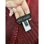 Ming Wang  Red Black Poncho Shawl Tassels One Size Buffalo Plaid Wrap Sweater Photo 3