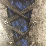 Midnight Vamp Halloween Costume Royal Blue Black Lace Mini Dress with collar M Size undefined Photo 5