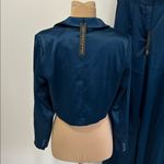 House of Harlow Teal Satin Crop Blazer Size L Photo 3