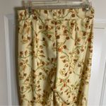 Cider Yellow Pants with Green & Brown Floral Print Size Medium Photo 6
